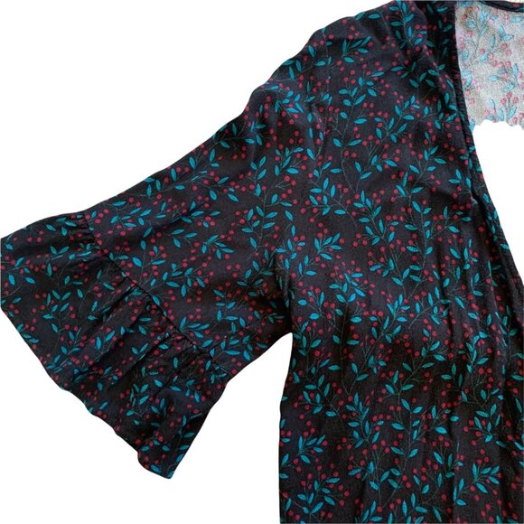 Draper James Botanic Print Waist Tie Blouse 14 - Picture 3 of 7